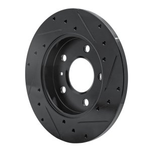 Buick Allure Brake Rotor (1) - Rear Left - R1 Concepts - Drilled & Slotted - Black - `04-`16